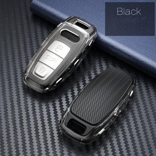 New Arrival Soft TPU Car Key Cover Case Holder For Audi A6 A6L A7 A8 Q8 E-tron C8 D5 2018 2019 2020 Auto Key Shell Accessories