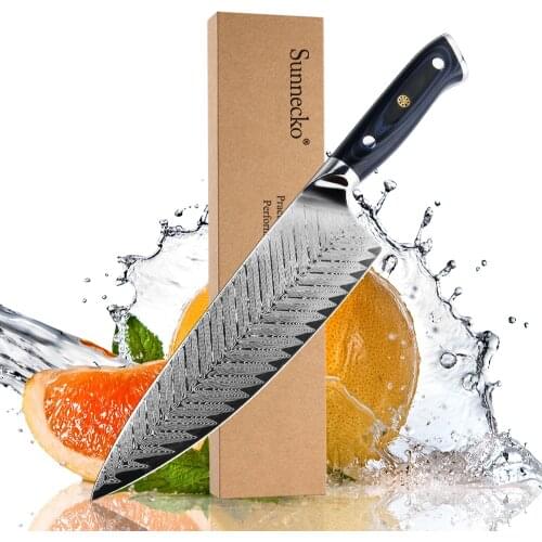 Sunnecko 8" Inch Chefs Knife Japanese VG10 Damascus Steel Meat Vegetble Slicing Kitchen Knives G10 Handle