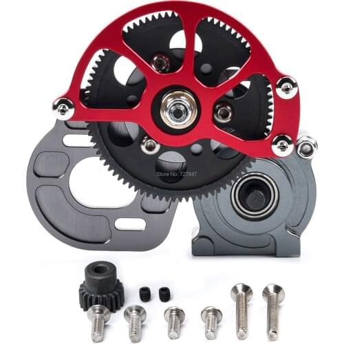 Upgrade Complete Metal Gearbox Middle Transmission Box with Motor Gear for 1/10 RC Crawler Car Axial SCX10