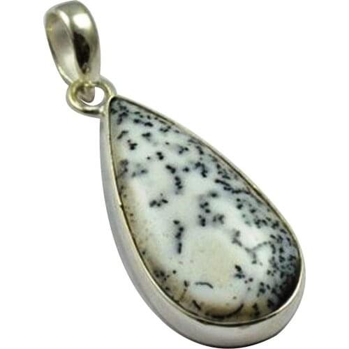 Lovegem Nature Dendrite Opal Pendant 925 Sterling Silver, 46 mm, MHBAP4898