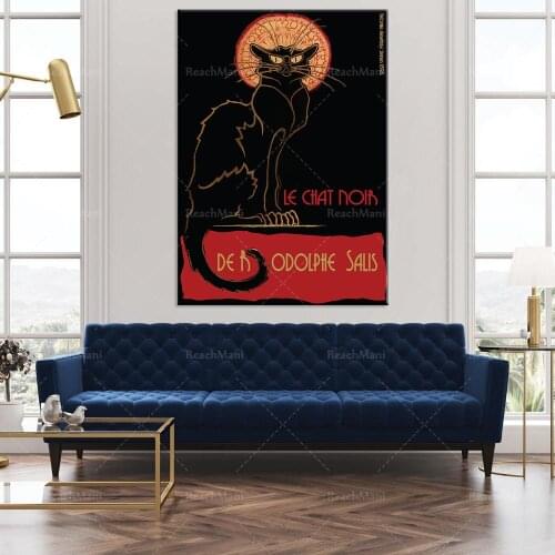 LE CHAT NOIR RODOLPHE SALIS TOUR Giant French cat poster decoration painting