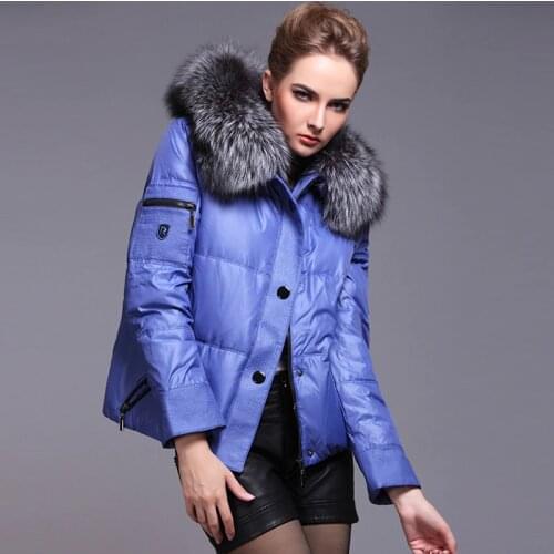 Fashion Womens Big Real Original Fox Fur Hooded Down Coat Female Winter Was Thin Thicker Warm Down Jacket Down Parkas F2552