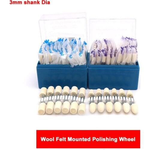 3mm Shank Wool Felt Mounted Polishing Buffing Wheel 3-12mm Grinding Head For Drill Rotary Tool