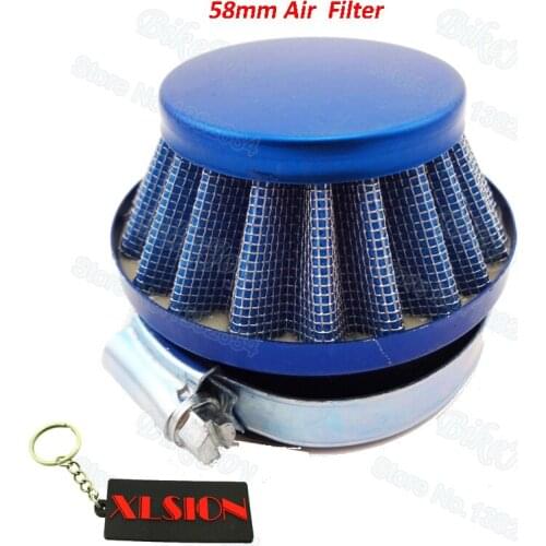 Blue 58mm Air Filter For Gas Mini Moto Motorcycle Motocross Motorized Bike Pocket Pit Dirt Bike