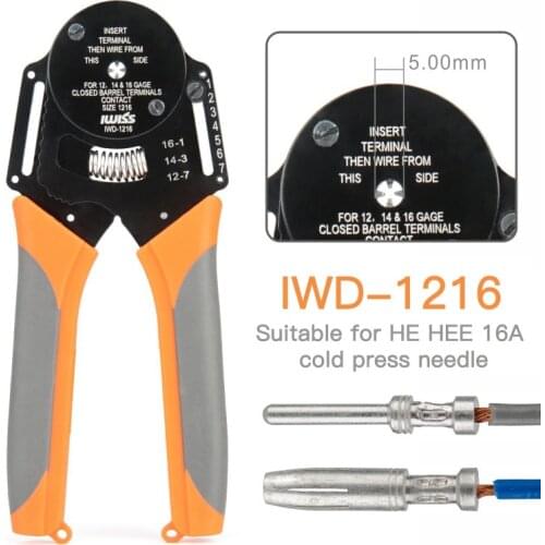 IWD-1216 A connector male and female pin crimping pliers for Wei En HARTING HEE crimping pliers cold pressing needle iwiss tool