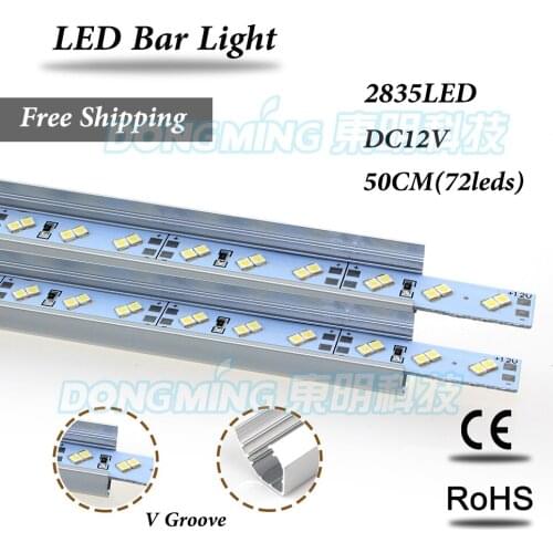 50pcs double row fita led light bar 2835 50m 36led 12V led luces strip light with U/V groove led strip lights for kitchen