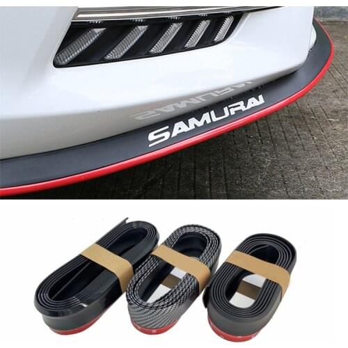 Car Front Bumper Lip Protector Carbon Fiber Rubber Splitter Chin Spoiler Side Skirt Rubber Anti Scratch Protector Body Kit Trim