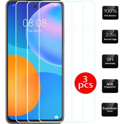 3 pieces Protective Glass For huawei p smart 2021 psmart smartp p Screen Protector For huaway p smart 2021 Sklo Full Cover 9h