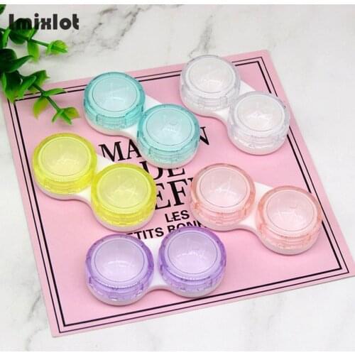 1PC Transparent Pocket Plastic L+R Contact Lens Case for Eyes Contacts Travel Kit Easy Take Container Holder
