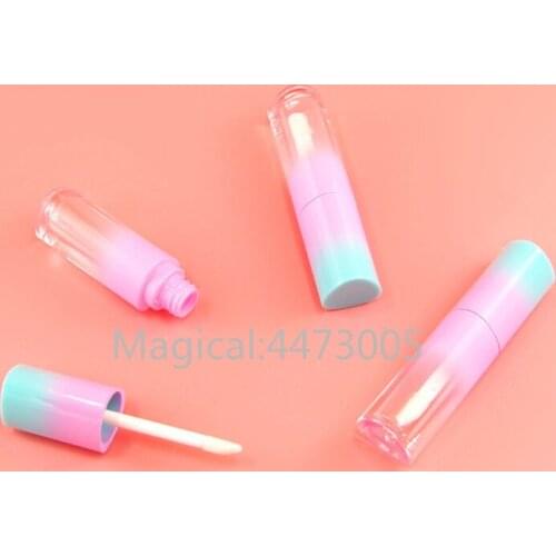 10/30/50pcs 4ml Empty Gradient Pink Blue Lip Gloss Tube,DIY Portable Liquid Lipstick Bottle,Refillable Lipgloss Container Shell