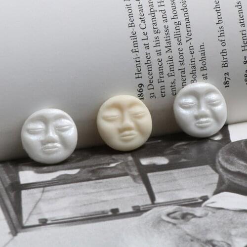 10pcs Gothic Face Diy Crafts Resin Flatback Cabochon Beads Funny Earring Base Findings Phone Case Embellishment Jewlery Make