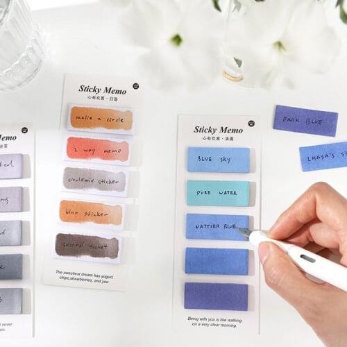 100 Pcs/pad Gradient Color Sticky Note Self-stick Note Office Memo Note