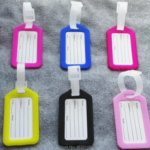 100pcs/lot Plastic Travel Baggage ID Tags Luggage Label Suitcase Name Tags Small Gifts Wholesale