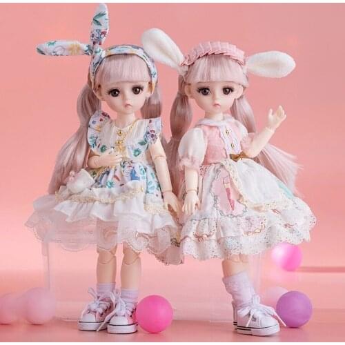 30CM Fashion Doll 13 Movable Joints Beauty Makeup DIY 1/6 BJD Doll School Dress Set Best Doll Gift Toy for Girls