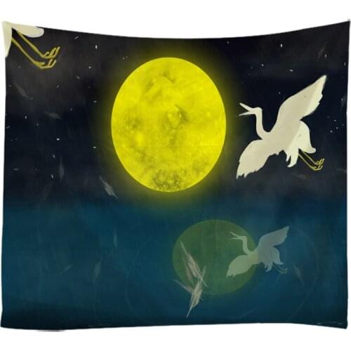3D Tapestry Wall Hanging Bed Spread Beach Towel Table Cloth Yoga Mat Landscape Painting Moon Landscape 250CMX180CM Large Size