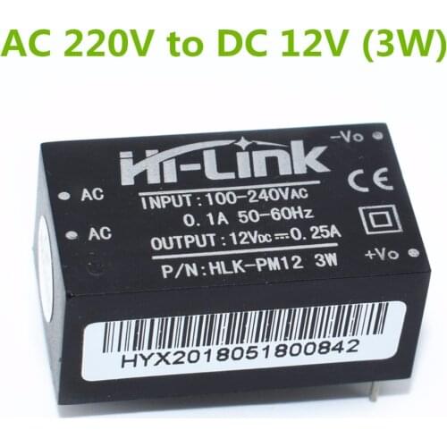 5pcs HLK-PM12 AC-DC 220V to 12V Buck Step Down Power Supply Module Converter Intelligent Household Switch