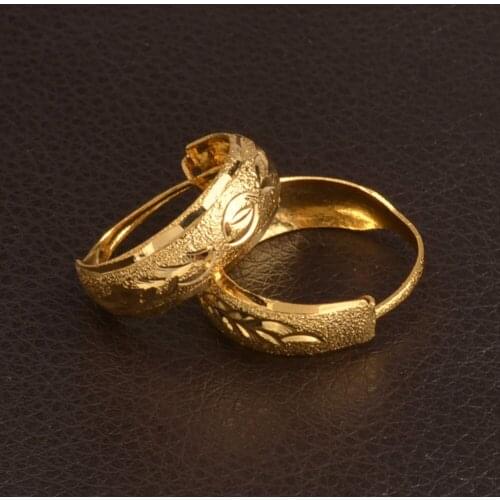 African Metal Stud Earrings for Womens Girls Gold Color Middle East Arab Jewelry Earring Wedding Party Gifts #J0313