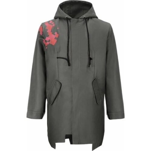Anime Super Danganronpa 2 Nagito Komaeda Nagito Army Green Color Jacket Men Hoodies ONLY Cosplay Costume with Real Pockets Stock