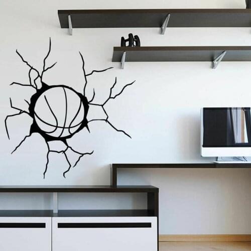 Basketball Wall Decal Ball Sports Team Game Ball Teens Boys Bedroom Stadium Interior Decor Creative Glass Art Vinyl Sticker Q032