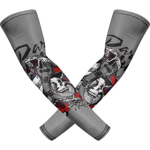 Brand 3D Print Arm Sleeves Black UV Protected Cycling RunningBreathable Arm Sleeves High Stretch Tattoo Arm Guard Ice Sleeves