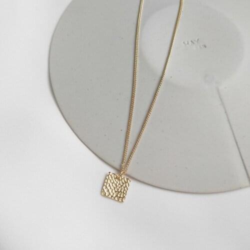 WTLTC 925 Sterling Sliver Textured Chokers Necklaces for Women Minimalist Square Choker Personalized Initial Necklace Hammered