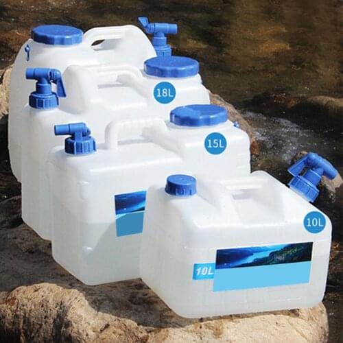 10/15/18L Car Large Capacity Outdoor Water Bucket Portable Driving Water Tank Container With Faucet For Camping Picnic Hiking