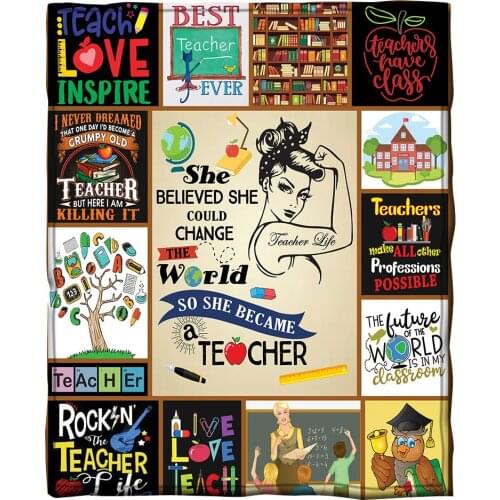 Best Teacher Fleece Blanket 3D Full Printed Wearable Blanket Adults/kids Fleece Blanket Sherpa Blanket Drop Shipping