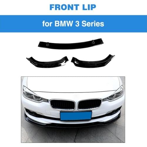 Front Bumper Lip For BMW Series F30 F31 Standard 2013 - 2018 Front Bumper Lip Splitters ABS Carbon Fiber Look / Glossy Black