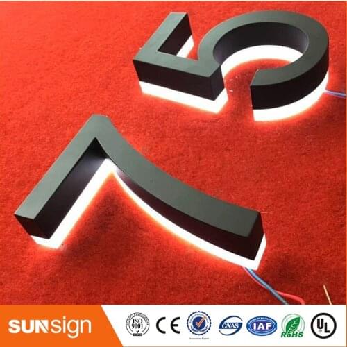 H20cm one letter Custom LED lighted stainless steel house numbers large
