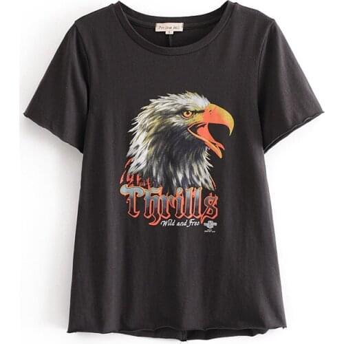 KONDALA Za 100% Cotton Oversized T-shirts Women Streetwear Fashion 2021 Animal Print Loose T-Shirts Summer Short Sleeve Chic Top