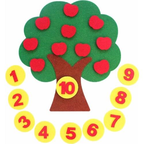 Beautiful Kids Early Learning Numbers Apple Tree Nonwoven DIY Felt Fabric