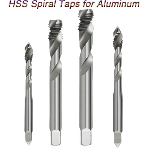 Metric HSS Spiral Flute Tap Thread Taps for Aluminum Non-Ferrous Metals processing Blind Holes M2 M3 M4 M5 M6 M8 M10 M12 Screw