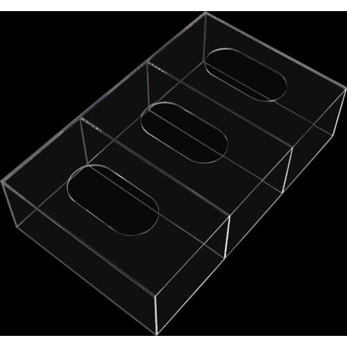 Desktop Facial Tissue Dispenser Box Cover Holder Triple Clear Acrylic Rectangle Napkin Organizer For Bathroom Kitchen Office