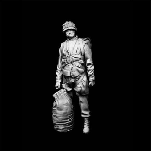 Unpainted WWII British Paratrooper Resin Figure 1/16 Scale Model Kit Resin Colorless Self-Assembled Toy No.647