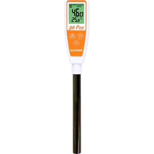 AZ8695 flat long tube pH pen IP65 waterproof housing water quality detector long probe pH meter skin surface