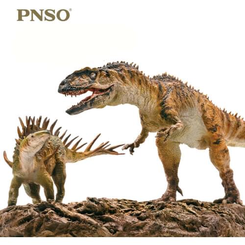 PNSO 1/35 Yangchuanosaurus VS Chungkingosaurus Dinosaur Figure Animal Adult Kids Collection Toys Gift Home Decor With Base
