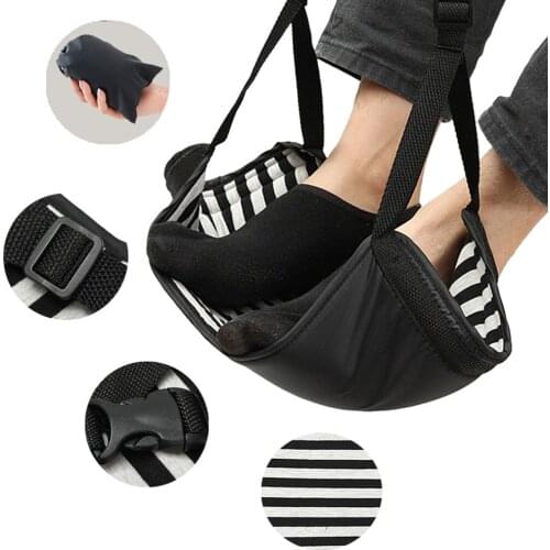 Portable Footrest Flight Carry-on Foot Rest Travel Pillows Leg Hammock Airplane Footrest With Memory Foam Travel Accessories