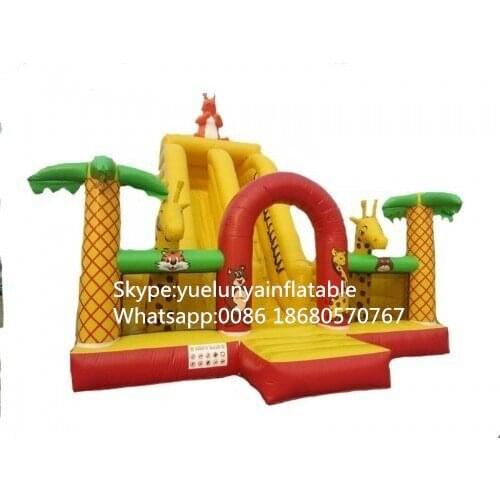 Factory direct inflatable castle slides large obstacles Animal Paradise slide castle combination KYB-701