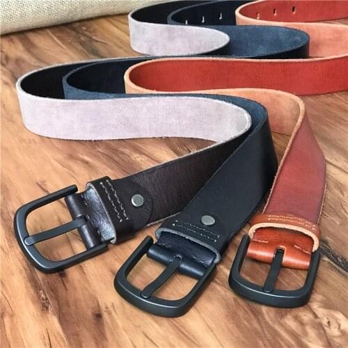 Genuine Leather Belts For Men Vintage Belt Buckle Casual Jeans Belts Wide Male Strap Ceinture Homme Cinturon Hombre MBT0468