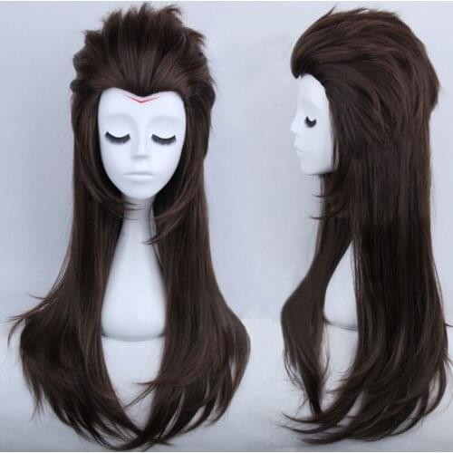 Sallyface Larry 70cm Long Slicked-back Brown Mixed Heat Resistant Hair Cosplay Costume Wig + Track + Wig Cap