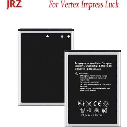 JRZ For Vertex Impress Luck Battery 2200mAh High Quality Mobile Phone Replacement Backup Batteria For Vertex Impress Luck