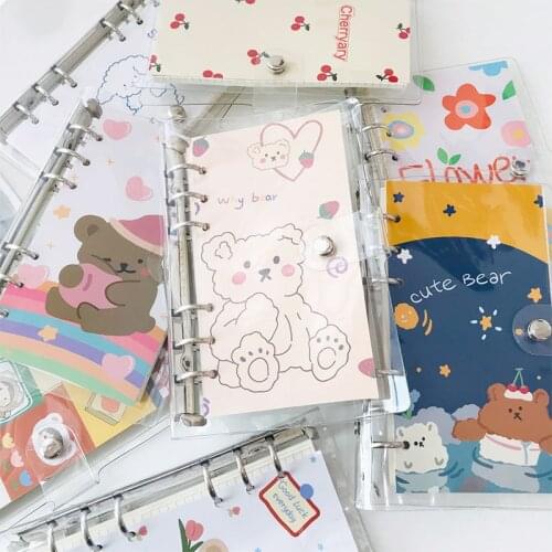 Loose-leaf INS style Japanese cute transparent hand book girl heart notepad hand book notebook A6 paper inner pages 70 pages