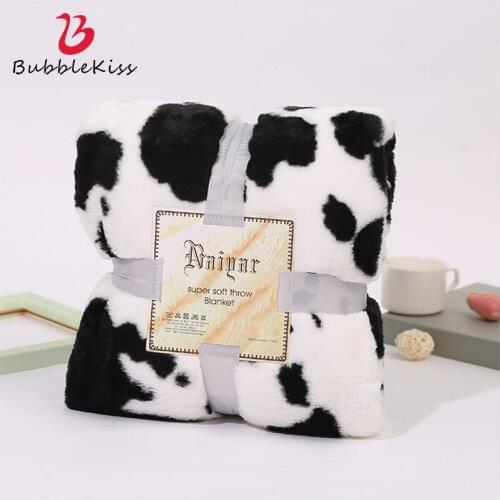Bubble Kiss Air Conditioning Blanket Sofa Throw Blankets Home Decor Fluffy Bed Blankets Kid Room Cow Style Velvet Soft Blanket