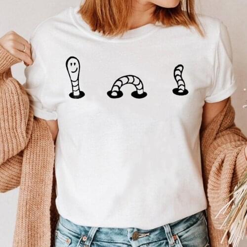 Women Funny Simple Cute 90s T Shirt Female Tee Fashion Cartoon Short Sleeve T-shirt Graphic Top Print Ladies Clothing