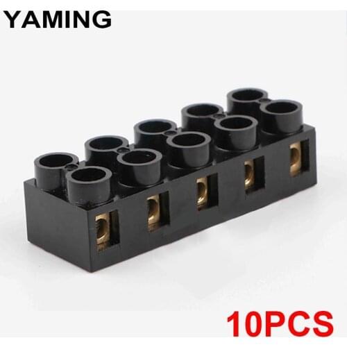 10PCS) Black 5 Position 10 screws JX5-6005 Terminal Block Connector JX5-60A 500V Wiring Fixed Base P182