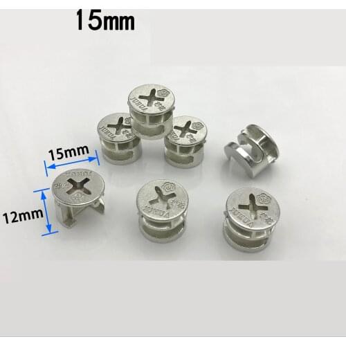20PC Eccentric Wheel Three one Connector Nut Furniture Drawer Lock Screw Fastener Assembly Fittings Wardrobe 15mm