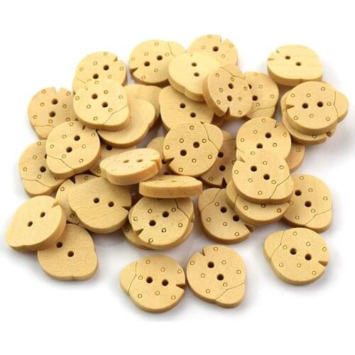 300PCS Mixed Ladybug Wood Shape Apparel Sewing Buttons for Kids Clothes Scrapbooking Decorative Handicraft DIY Accessories