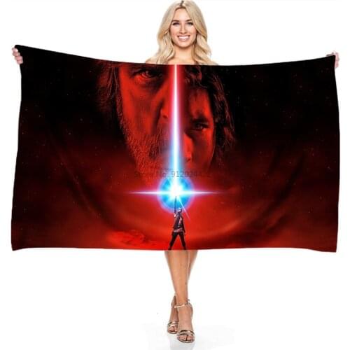 Rey Skywalker Character 3d Towel Star Wars The Rise of Skywalker Digital Printing Bath Towels Adult Kids Microfiber Beach Towels