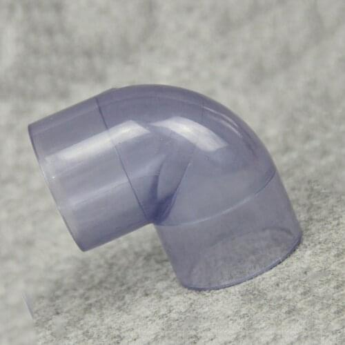 50mm ID Transparent 90 Degree Elbow PVC Tube Joint Pipe Fitting Adapter Water Connector For Garden Irrigation Aquarium Fish Tank