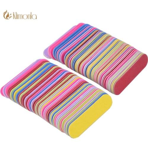 500Pcs/Bag 6*1.5cm Colorful Nail File 240/240 Sandpaper Wooden Buffing Block Double Side Nail Art Decorations Manicrue Tools